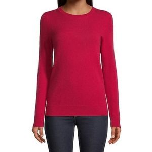 Lord & Taylor Red crew neck cashmere sweater